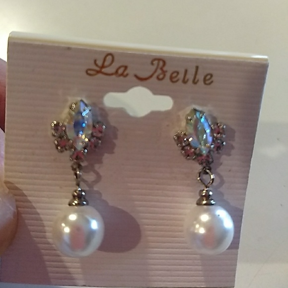 💞La Bella Earrings pearl and colorful stones❣️ - Picture 2 of 8